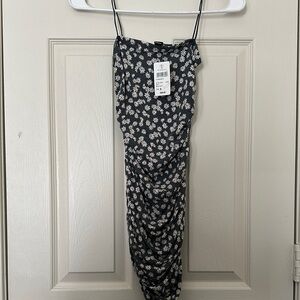 Floral Ruched Dress with Spaghetti Straps